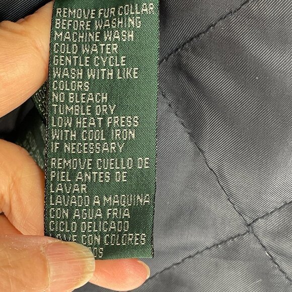Ralph Lauren Denim Trucker Jacket Removable Faux Fur Collar Quilted Lining Small - Picture 11 of 12